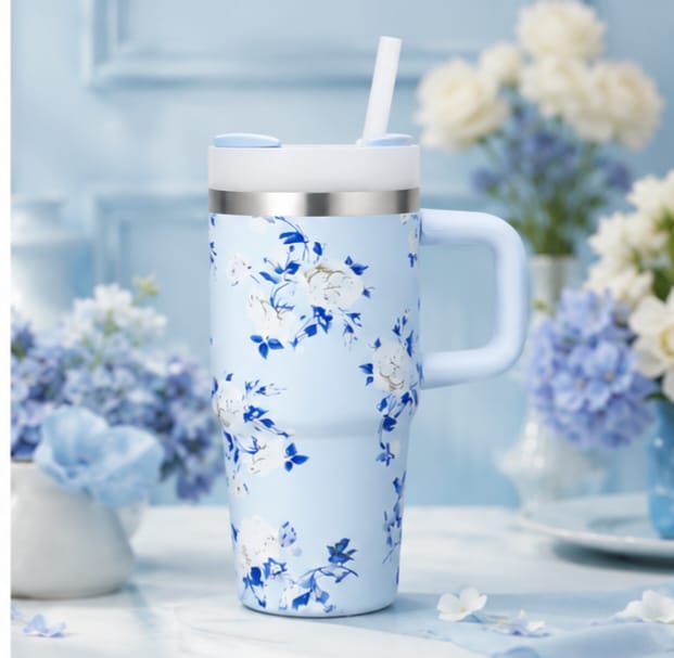 Mini Tumblers Stylish Portable Cups For Hot And Cold Drinks 14 Oz Lightweight Everyday Beverage Solution - Color Blue
