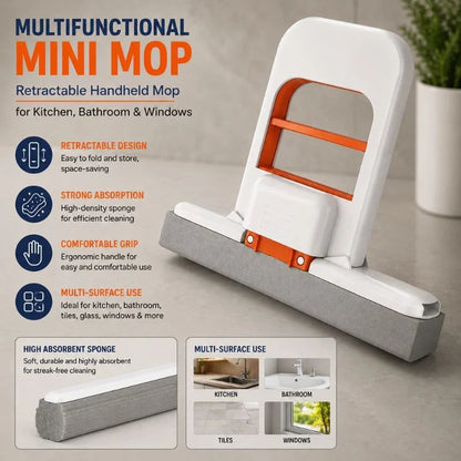 5-in-1 Ultimate Kitchen Cleaning & Sink Organizer Bundle – Faucet Extender, Soap Dispensing Scrubber, Faucet Caddy Rack, Splash Guard with suction cups & Mini Hand Squeeze Mop