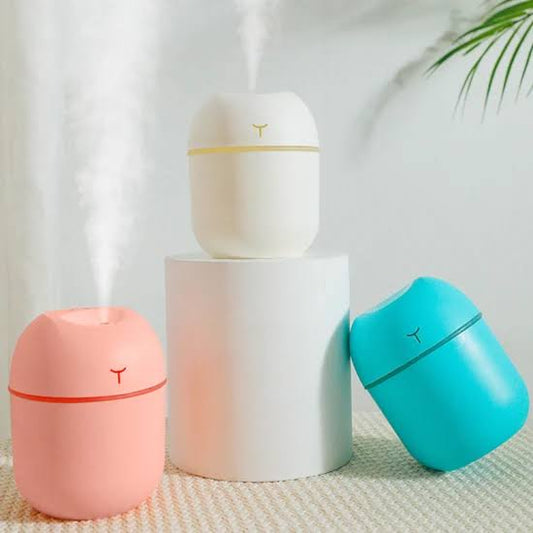 Mini Cute Air Humidifier With RGB Light | Mute Humidifier For Room & Office | 220ML Water Capacity