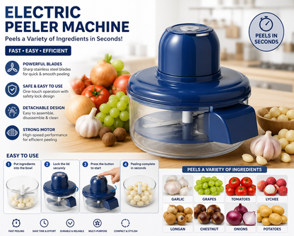 Electric Grape Peeler Machine (Rechargeable Garlic Peeler Skin Remover) Effortless Peeling for Garlic, Grape, Veggie – Time-Saving Tool for Home & Commercial Kitchens
