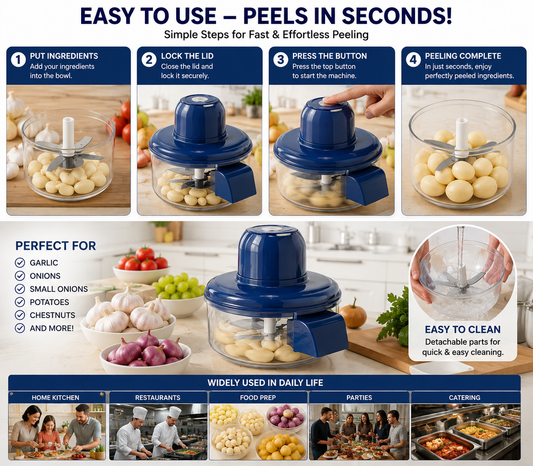 Electric Grape Peeler Machine (Rechargeable Garlic Peeler Skin Remover) Effortless Peeling for Garlic, Grape, Veggie – Time-Saving Tool for Home & Commercial Kitchens
