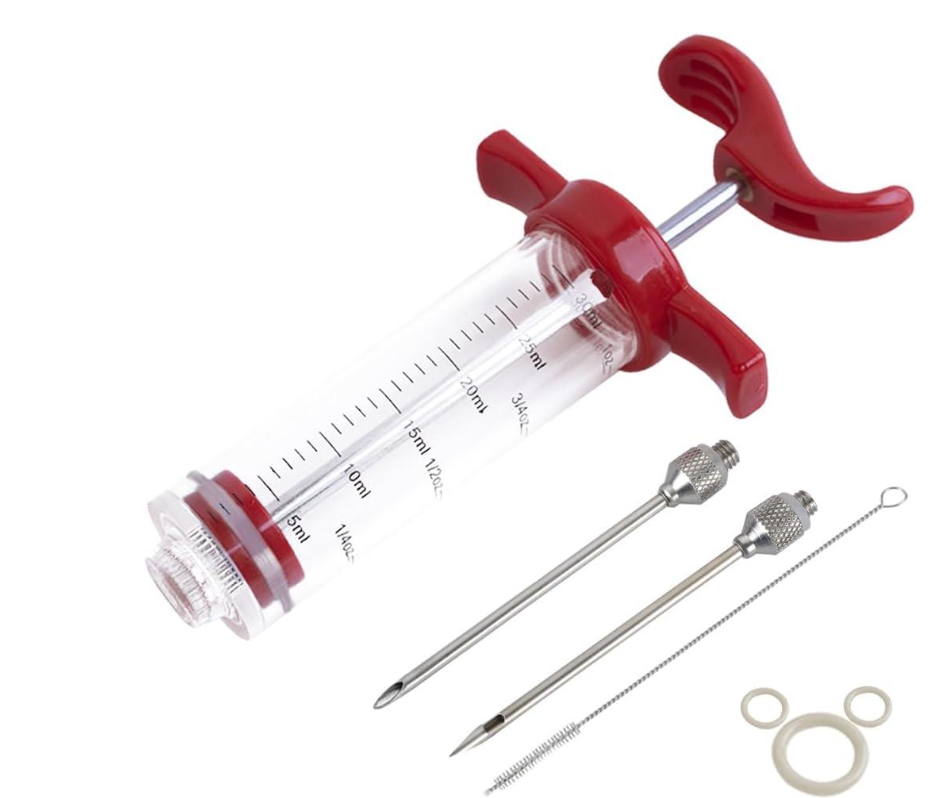 Meat Injector Syringe - for BBQ Grill Premium Portable Turkey Injector kit for Smoker Marinades Injectors for Meats