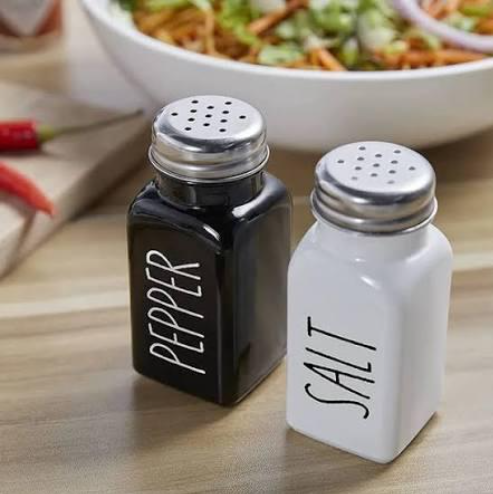 Ceramic Salt Pepper Shaker Condiment Storage Seasoning Dispenser for Home Kitchen Restaurant